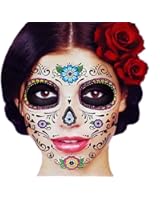 Glitter Floral Day of the Dead Sugar Skull Temporary Face Tattoo Kit - Pack of 2 Kits