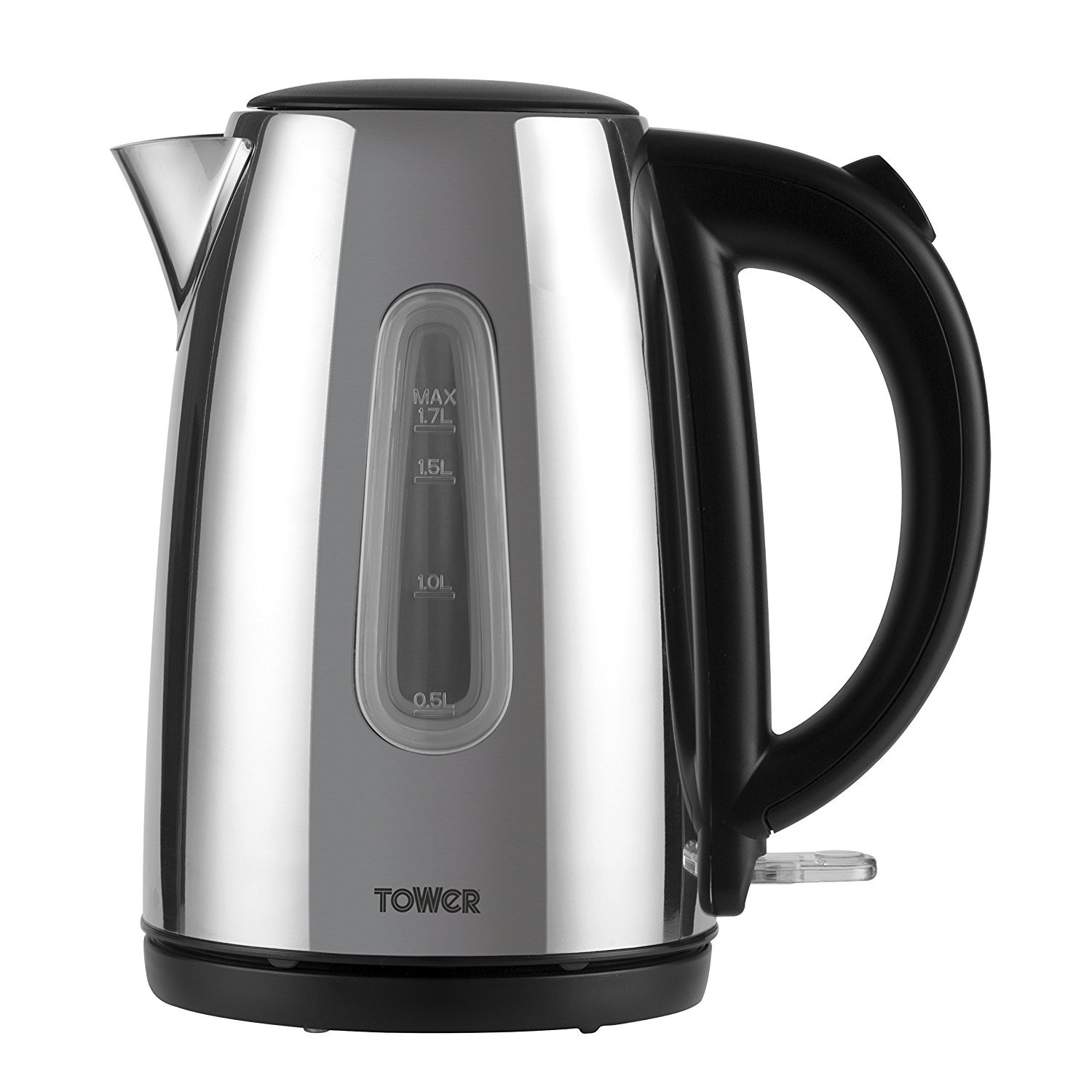 Tower Infinity Rapid Boil Jug Kettle with Boil Dry Protection, Automatic Shut Off, Removable Washable Filter, 3000 W, 1.7 Litre, Polished Stainless Steel T10015P