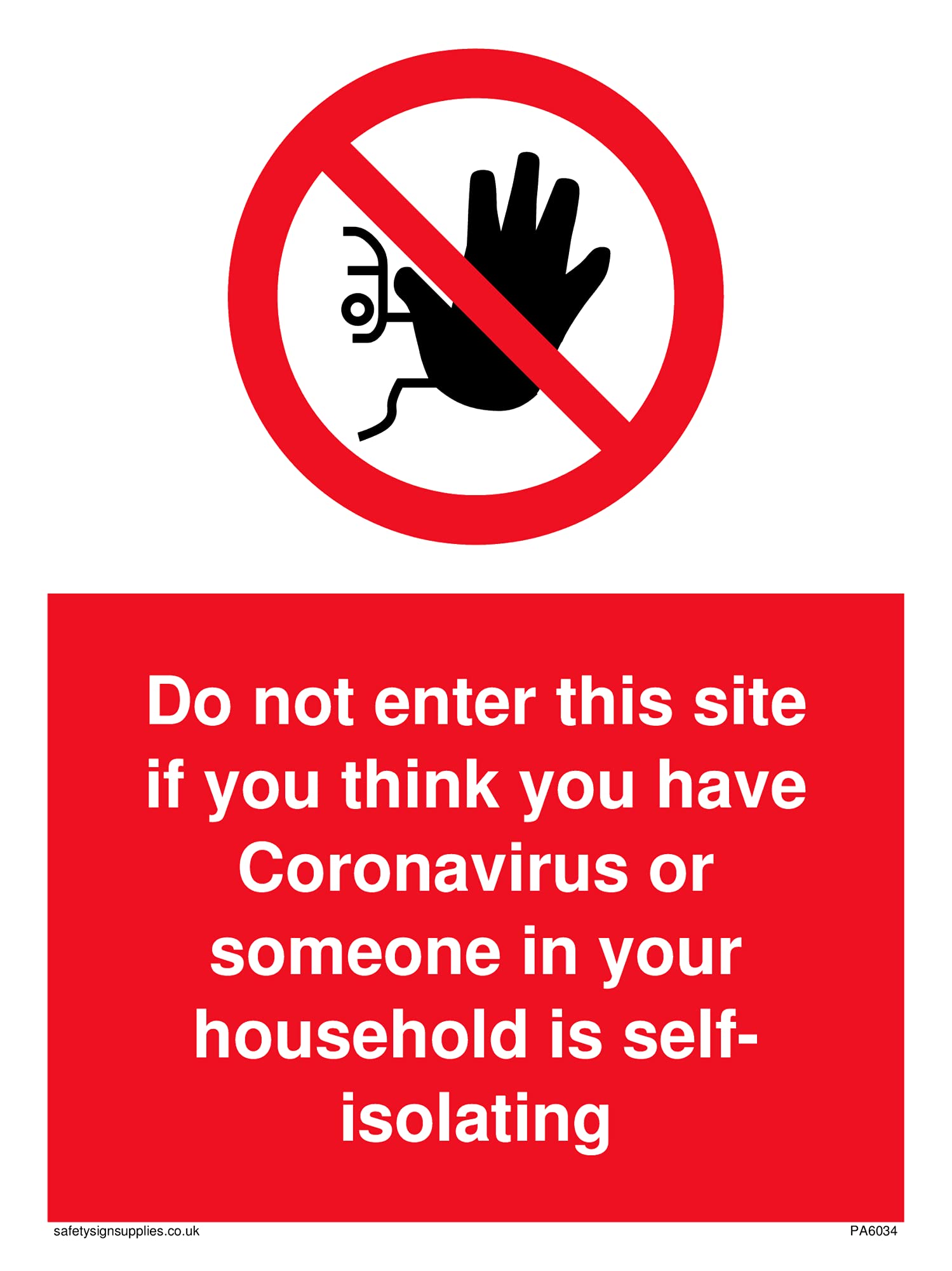 Pack of five - Do not enter this site if you think you have Coronavirus or someone no access symbol Sign - 150x2...