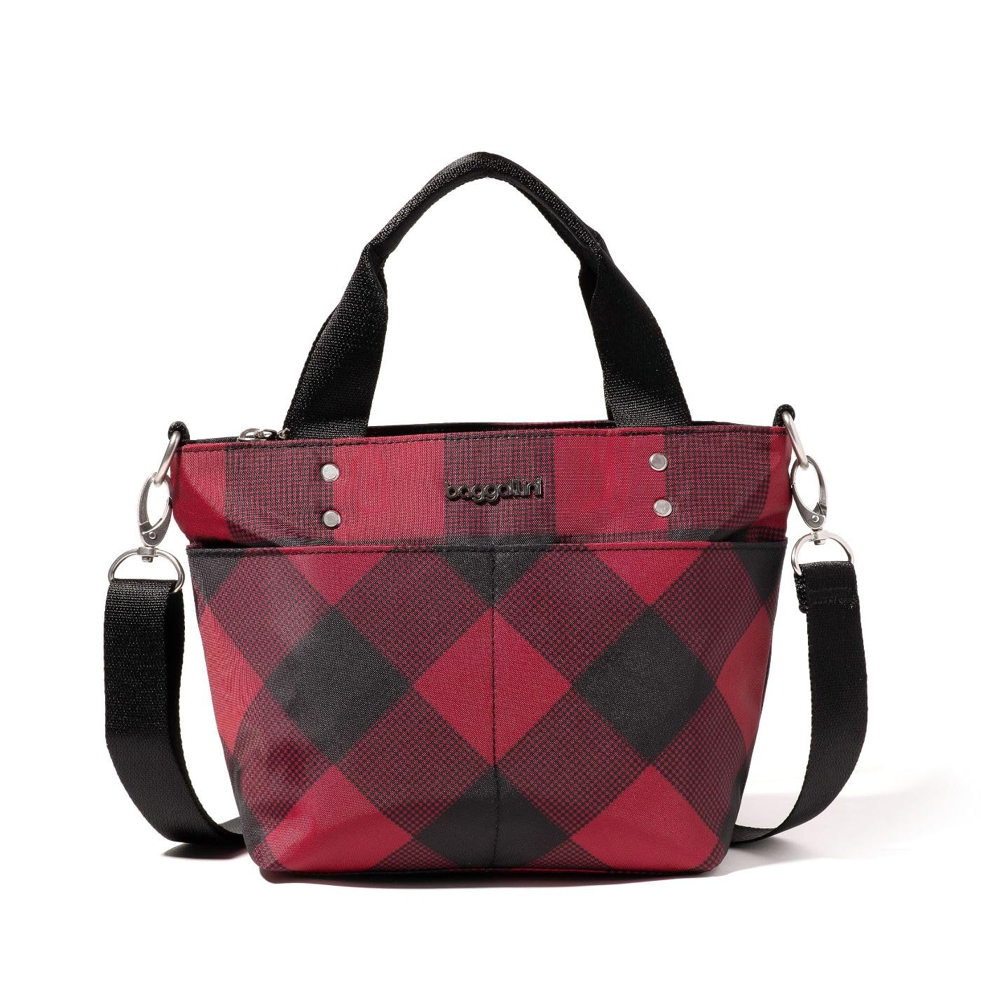 Baggallini Women’s Mini Carryall Tote, Red Buffalo Plaid, One Size