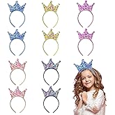 Jueerun Princess Crowns 10 Packs Headbands for Girls Women, Glitter Birthday Tiara Crowns for Princess Party Favors Birthday Gifts