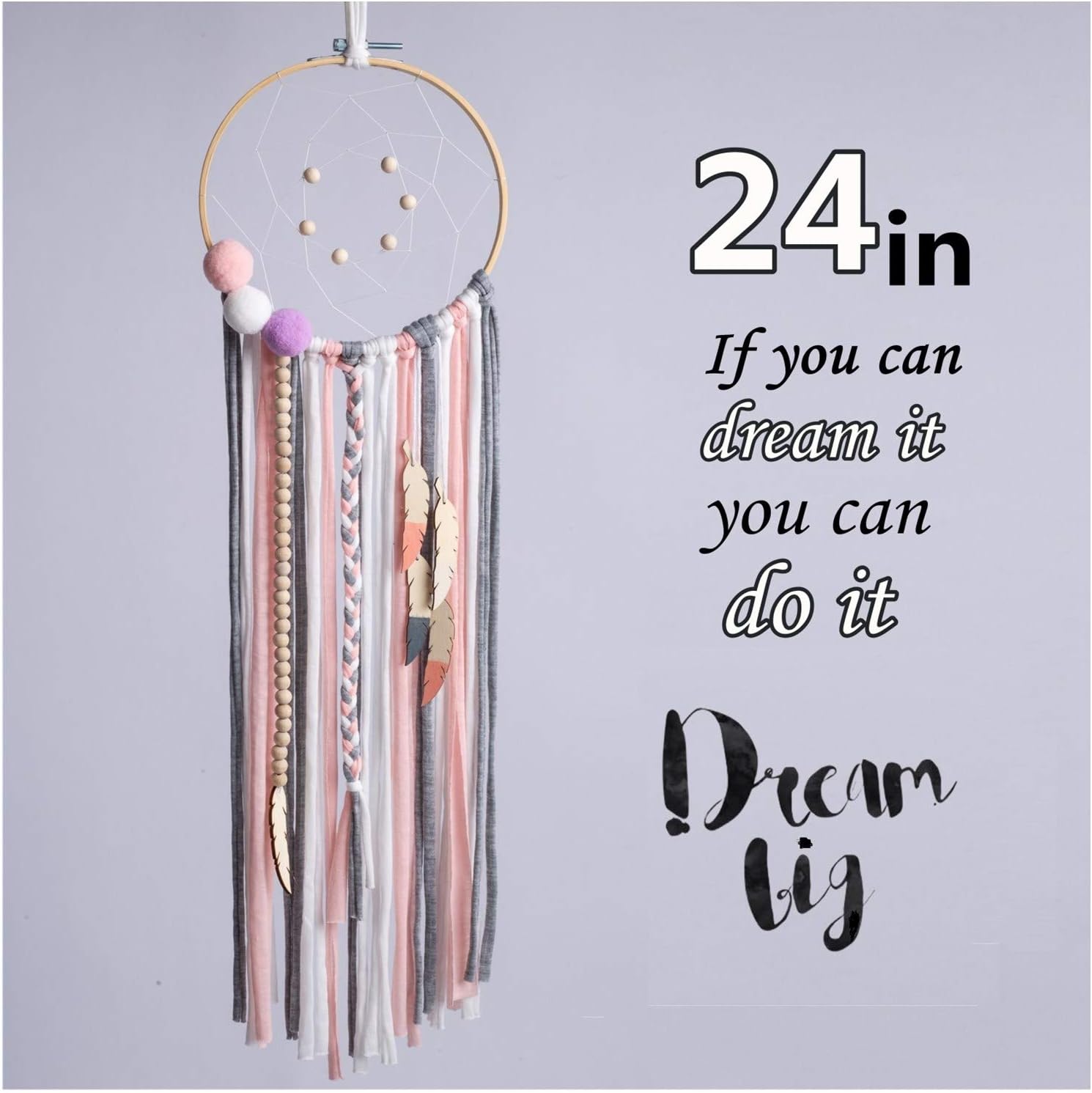 Ricdecor Dream Catcher (Pink Grey Tassels)