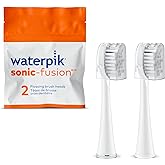 Waterpik Full Size Sonic-Fusion Replacement Brush Heads, 2 Count White | Genuine Waterpik Brand, With Covers, SFFB-2EW, Replace Every 3 Months