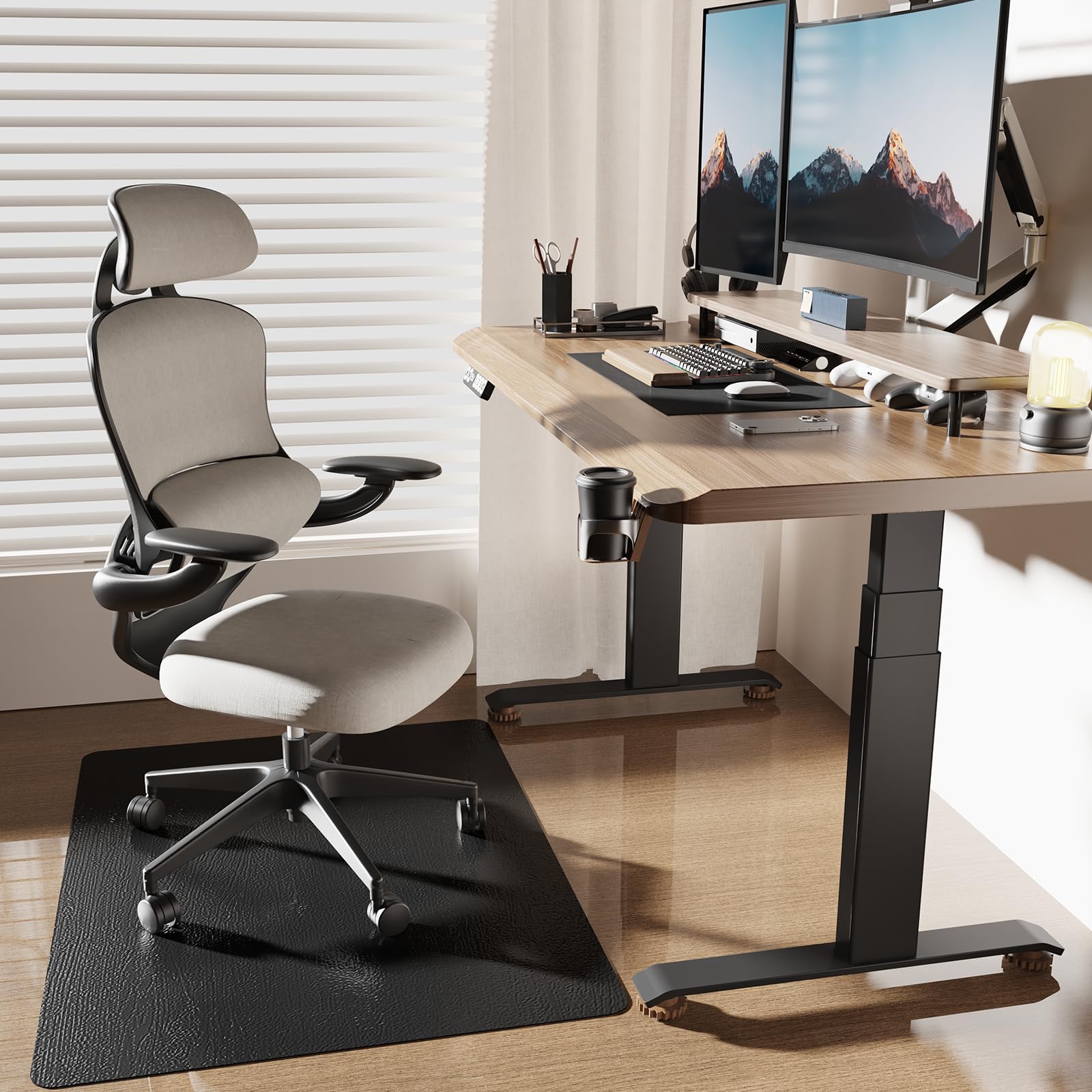 Photo 1 of [Thickened to 2.0mm] 36"x 48" Office Chair Mat for Hardwood, Vinyl Computer Floor Mat, Anti-Slip Desk Mats for Hardwood, Easy to Clean Office Chair Floor Protector, Durable Rolling Chair Mat