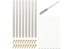 Zeikiwe Upgraded Bow Blade Set - 10.6" Extra Thick Serrated Blades for Bread Slicer & Bowl Cutting | Stainless Steel Replacement System w/Safety Guard & Tools (8-Pack)