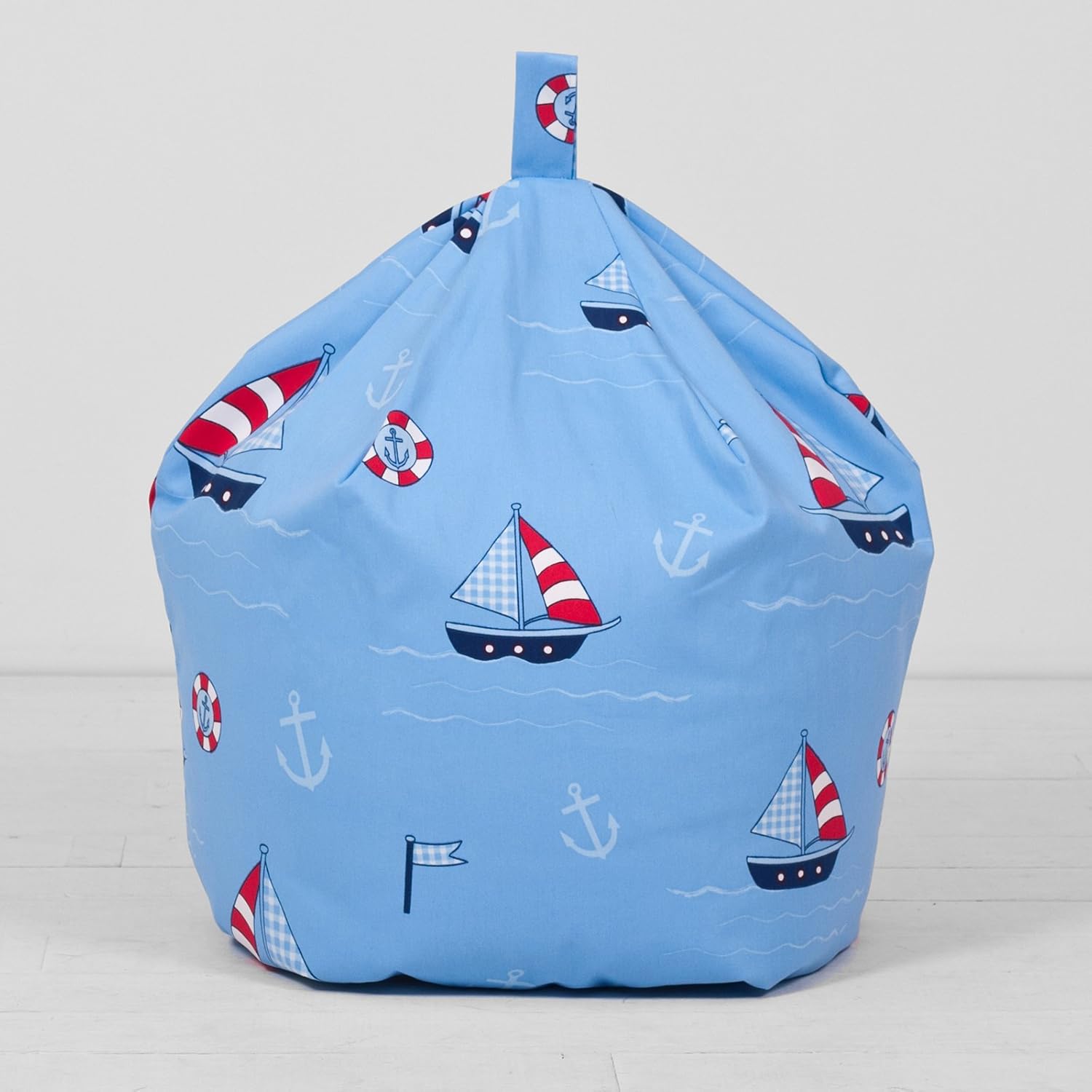 Children’s Cotton Blue Nautical Sail Boat Sea Seat Bean Bag with