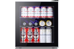 Xbeauty Wine Cooler Refrigerator Freestanding(1.6cu.Ft 12Bottle),Wine Fridge with Knob Control,Led Light,Low Noise,Adjustable Door, Black