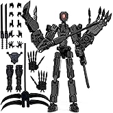 Binvin 8Inch T13 Assembly Completed Action Figure,3D Printed Multi-Jointed Movable Toy Nova 13 Action Figures Desktop Decorations for Game Lovers Toy (Black)