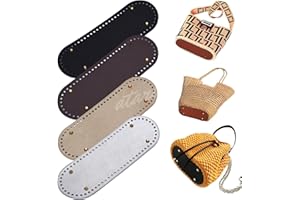 4 Pcs PU Leather Bag Bottom Shaper with Holes for DIY Bag Crochet, Atarvana Oval Bag Bottom Shaper Pads 12x4 Inch for DIY Purse Shoulder Bag Handbag Making Supplies