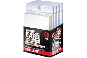 GO DELIGHT Semi Rigid Card Holders for PSA, SGC, BGS, CSG Grading – 100 Bundle - Baseball Card Sleeves - 50 Card Holders for Trading Cards + 50 Soft Sleeves – 3-5/16” x 4-7/8” with 1/2” Lip