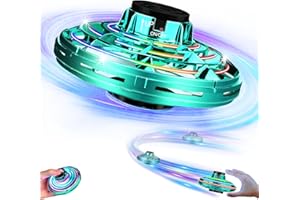 Vantexi Drone for Kids Flying Toys,2025 Upgrade LED Fidget Spinner, Hand Operated Fidget Flying Spinner Toy for Indoor Outdoor,Christmas Birthday Gifts for 6 7 8 9 + Year Old Boys Girls(Green)