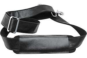 Full Grain Leather Shoulder Strap - Replacement Bag Straps for Laptop Briefcase, Messenger, Duffel, Crossbody, Travel Bags