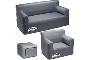 PITTMAN OUTDOORS Pittman - Inflatable Furniture Set with Built in Pump for Outdoors & Indoors - Blow Up Couch Set has Heavy Duty Puncture Resistant Fabric for Inflatable Sectional Comfort & Durability if Camping