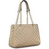 Montana West MEDIUM Tote Bag for Women Quilted Chain Handbags Shoulder Purse