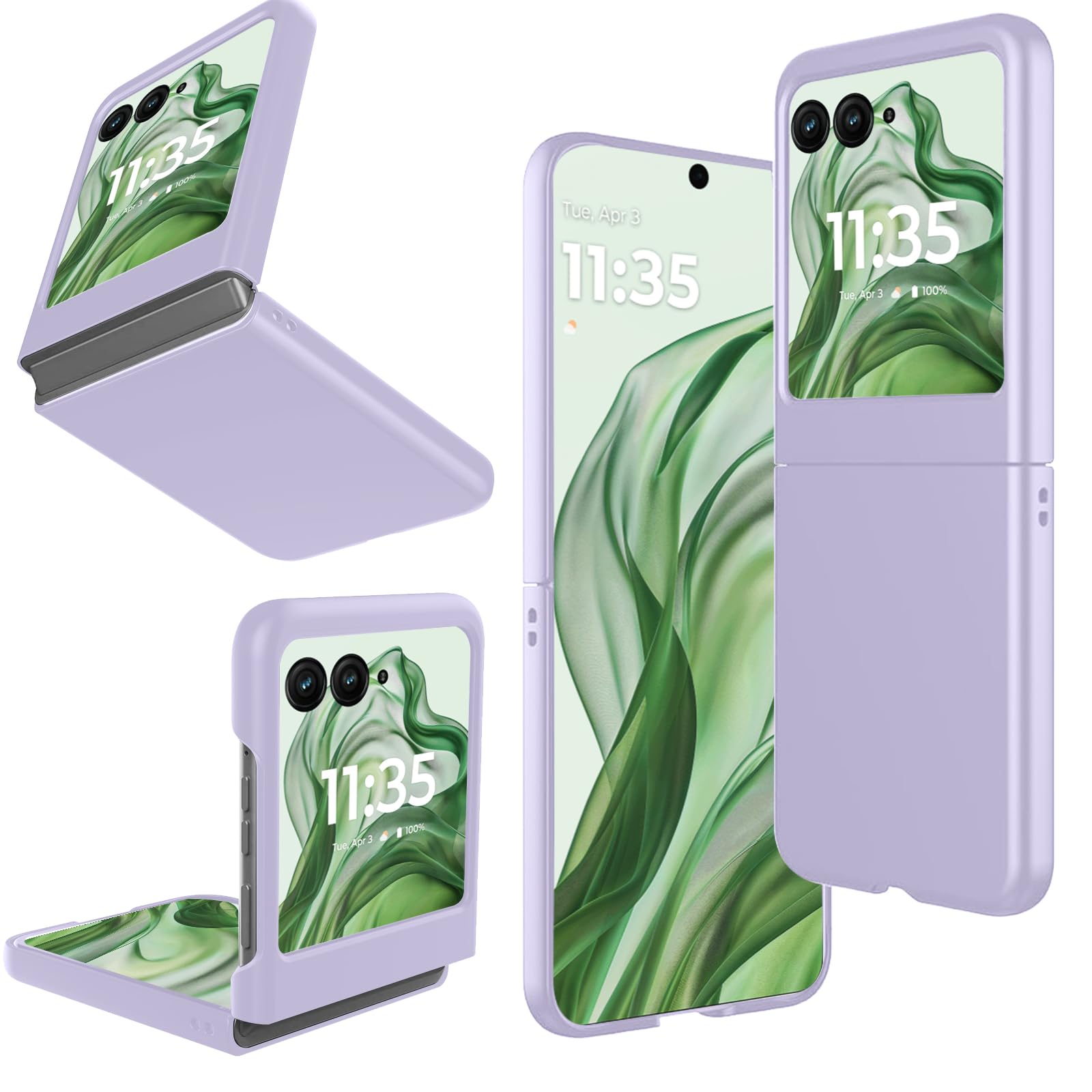 KZIOACSH Case for Motorola Moto Razr 50 Ultra, Ultra Slim Shock-Absorption Matte Hard PC Cover Case Drop Resistant Anti-Scratch Bumper Anti-Scratch Protective Tough Shell, Sakura Purple