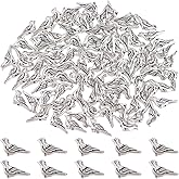 PONABEADIY 1 Box 100PCS Alloy Bird Shaped Beads with Hole Tibetan Style Vintage Silver Colored Antique Animal Charms Loose Spacer Bead Bulk for Jewelry Making Bracelets Necklaces Diy Crafts Supply