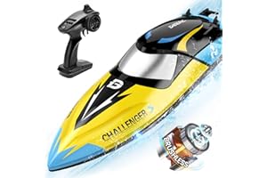DEERC 16 inch Fast Brushless RC Boat, 30+mph, Self-righting Remote Control Racing Speed Boat, 2.4Ghz Water Toy for Lakes & Pools Summer Toys Gift for Adults, Kids & Boys