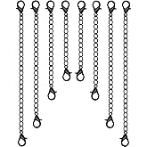 8 Pcs Black Extension for Necklace, 4 Size Jewelry Extenders Necklace Chain Extender Extension Chain for Jewelry Making Necklace Bracelet Anklet for Women Girls