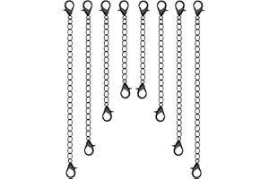 TRINKRITTEY 8 Pcs Black Extension for Necklace, 4 Size Jewelry Extenders Necklace Chain Extender Extension Chain for Jewelry Making Necklace Bracelet Anklet for Women Girls