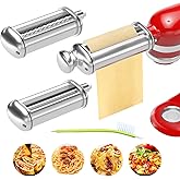 Pasta Maker Attachments Set for All KitchenAid/Cuisinart Stand Mixer, 3-Piece Pasta attachments Included Pasta Sheet Roller, 