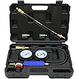 Cylinder Leak Down Tester Kit,Automotive Engine Pressure Gauges Compression Test Leakage Detector Tool Set - Black (TU-21)