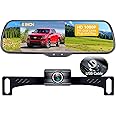 Rohent Rear View Mirror Camera - 5'' Monitor HD 1080P Backup Camera Easy Install IP69 Waterproof Clear Night Vision DIY Guide Lines for Car Truck Minivan SUV - N01