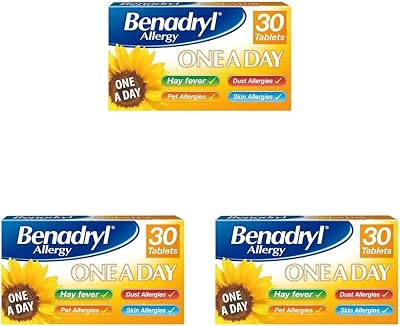 Benadryl Allergy One A Day 10 mg Tablets 30 Count Pack of 3