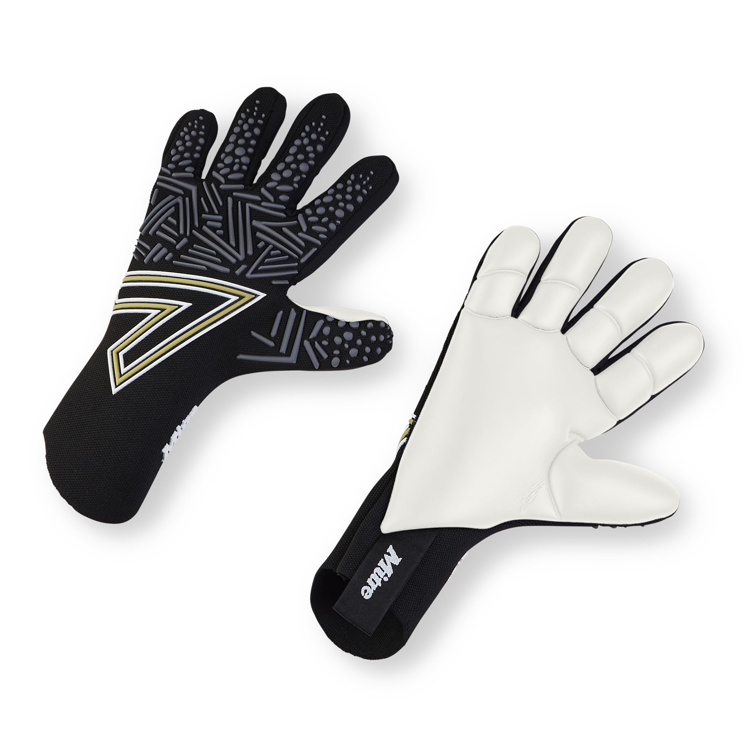 Mitre Ultimatch Goalkeeper Gloves | Improved Handling | Shock Absoption, Black/White, Size 7