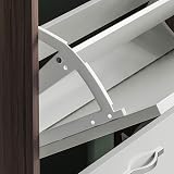 Vida Designs 3-Drawer Walnut White Wooden Shoe Cabinet Storage view 6
