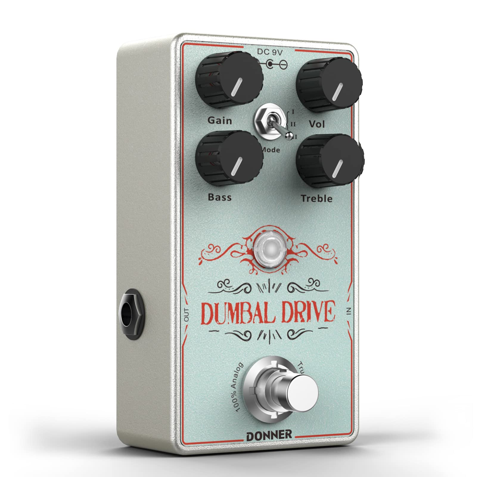 Donner Dumbal Drive Overdrive Pedal for Electric Guitar - Dumble Style With 2 Band EQ Boost Effect, Pure Analog True Bypass