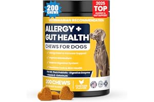 BFDEREN Dog Allergy Chews Probiotics for Dogs Yeast, Itchy Skin and Itchy Ears Itch Relief Immune Pre Probiotic Chews for Pet Digestive Gut Health Anti Itch Supplement for Itching and Licking Dogs Allergies
