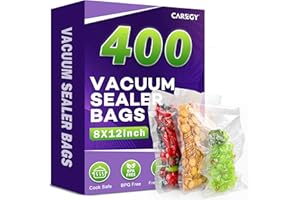 CAREGY Vacuum Sealer Bags 400 Quart 8" x 12" with BPA Free for Food Storage Meal Prep or Sous Vide