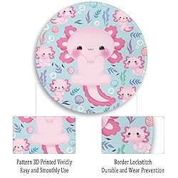 Cute Axolotls Round Mouse Pad, Small Mousepad for