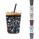 FVRYOG Reusable Insulated Neoprene Iced Coffee Sleeves for Iced Coffee Cups, Coffee Coolies sleeves for Iced & Hot Drinks