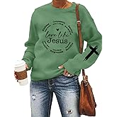 LOTUCY Christian Sweatshirts Women Love Like Jesus T Shirt Faith Religious Saying Inspirational Long Sleeve Pullover