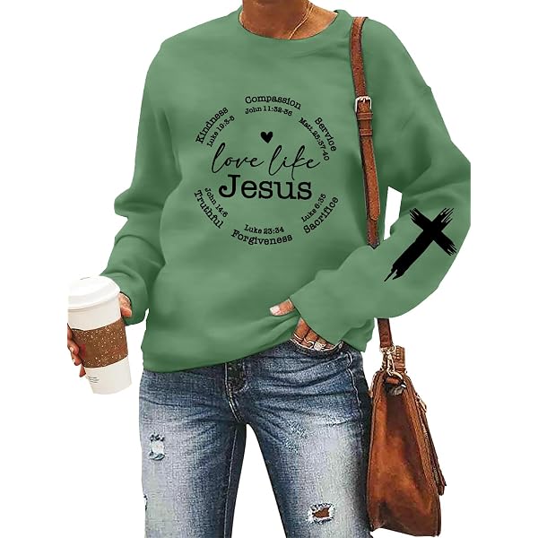 Sweatshirt Fall For Jesus He Never Leaves You - T-shirt De Foi Thanksgiving - Neuf Avec étiquettes