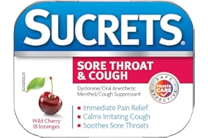 Sucrets Sore Throat Lozenges, Wild Cherry Flavor, 18 Count