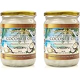 Organic Coconut Oil, Extra Virgin Unrefined Cold-Pressed, 2 Pack of 16.91 oz for Cooking, Hair and Skin Lotion