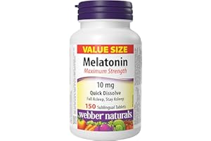 Webber Naturals Melatonin 10 mg, Maximum Strength, 150 Quick Dissolve Tablets, For Sleep Support