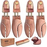 DEPABABA Cedar Shoe Trees with Single Tube, Wooden Shoe Tree for Men 2 Pack, 7–14 Size Cedar Accessories for Sneakers, Boots