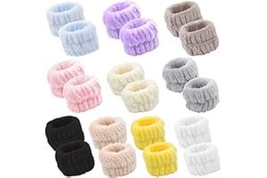 HSDJLXZ 20 Pcs Face Wash Wrist Bands, Absorbent Wristbands Wrist Cuffs for Washing Face, Wrist Towel Scrunchies for Washing Face