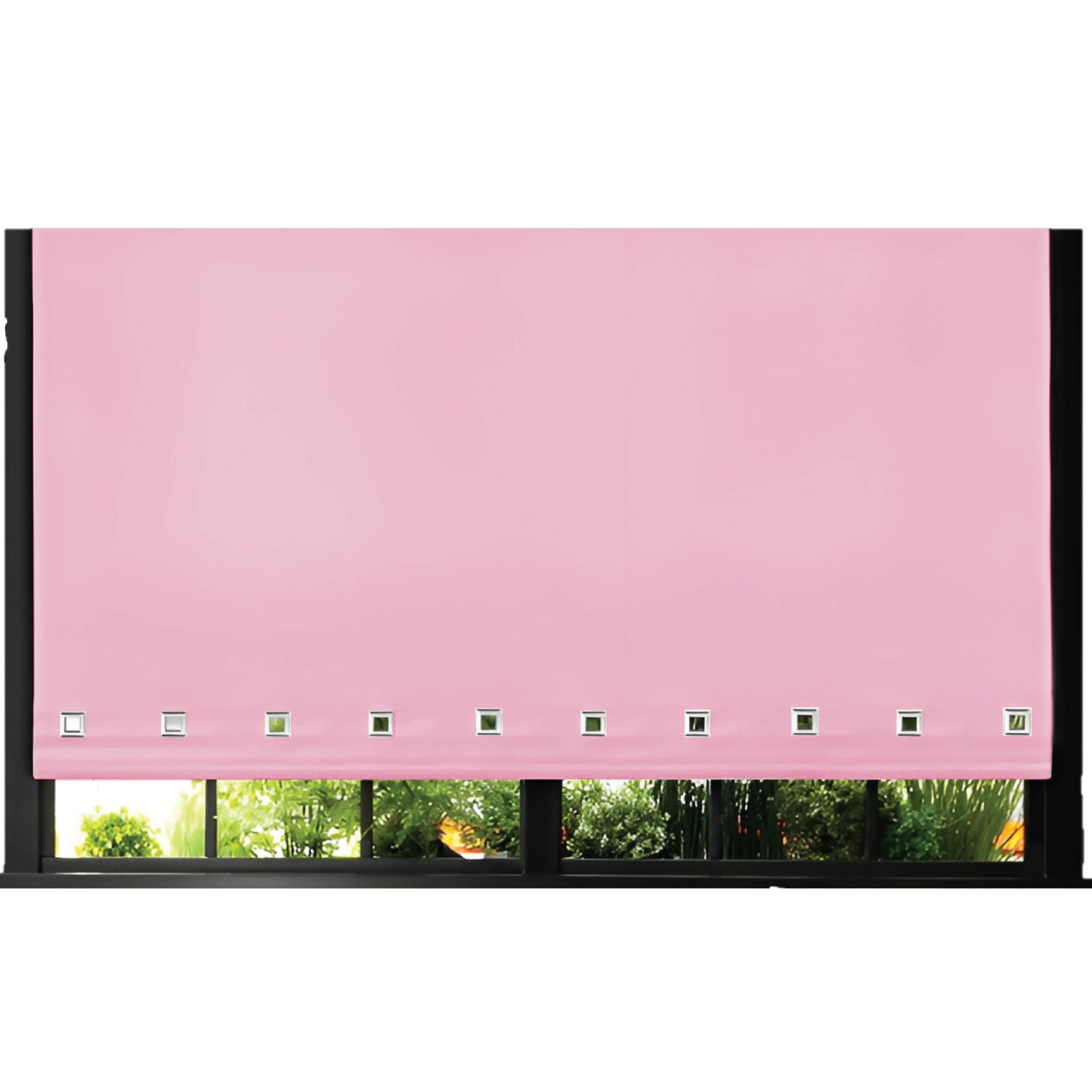 Funky Gadgets Roller Blinds Square Eyelet Light Filtering Roller Blind Daylight Trimmable Blinds Child Safe Easy Fit Metal Tube Home Office Window Blinds- Pink, W120 x L165cm