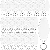Pinkunn 50 Pcs Blank Motel Keychain Sublimation Vintage Blank Hotel Keychain Bulk for DIY Crafts Ornament