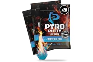 Phone Skope Pyro Putty: Single Use Waterproof Survival Fire Starter, 20 or 50 ct Foil Packs, Easy Tear, Easy Ignite, Fire Starters for Campfires