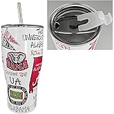 University of Alabama 30oz Stainless Steel 3D Icon Travel Mug– High Performance Double-Walled Thermos w/Convertible Lid & Straw – Insulated Decorative NCAA Beverage Tumbler – For Hot or Cold Drinks