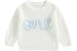Mubineo Baby Girl Boy Cute 1st Birthday Sweater Long Sleeve Infant First Birthday Sweaters One Year Old Winter Clothes