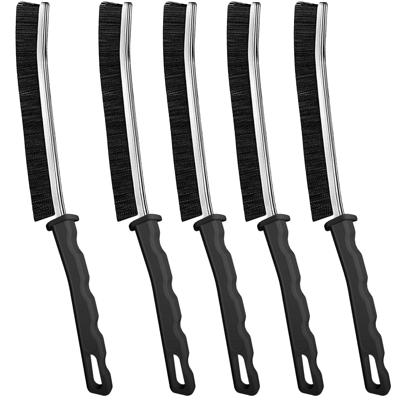 Crevice Cleaning Brush, Bathroom Gap Cleaning Brush, Hard Bristle Brush for Cleaning, Multifunctional Gap Brush, for Blind, Baseboard, Fan, Window or Sliding Door Track (5pcs)