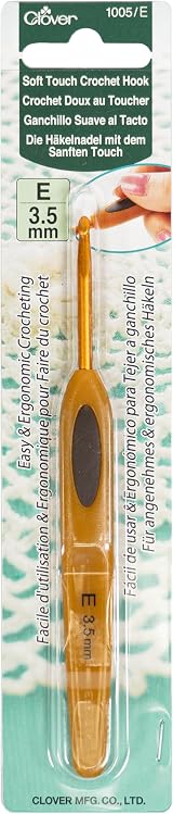 Clover Soft Touch Crochet Hook 3.50mm 3.5mm Yellow