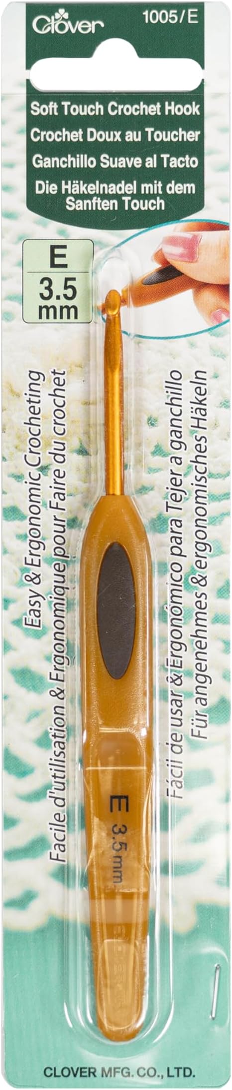 Clover Soft Touch Crochet Hook 3.50mm 3.5mm Yellow