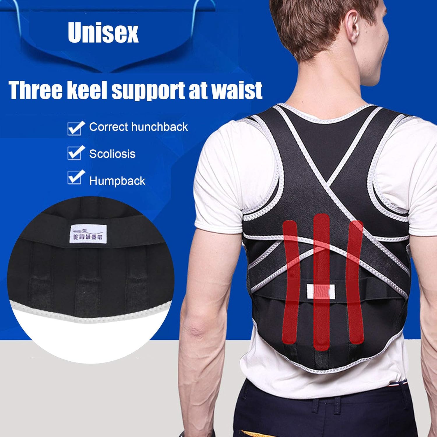 Posture Corrector, High‑Strength Back Support Belt, for Waist Protection Correct Bad Posture Home Rest Daily Work(M): Sports & Outdoors